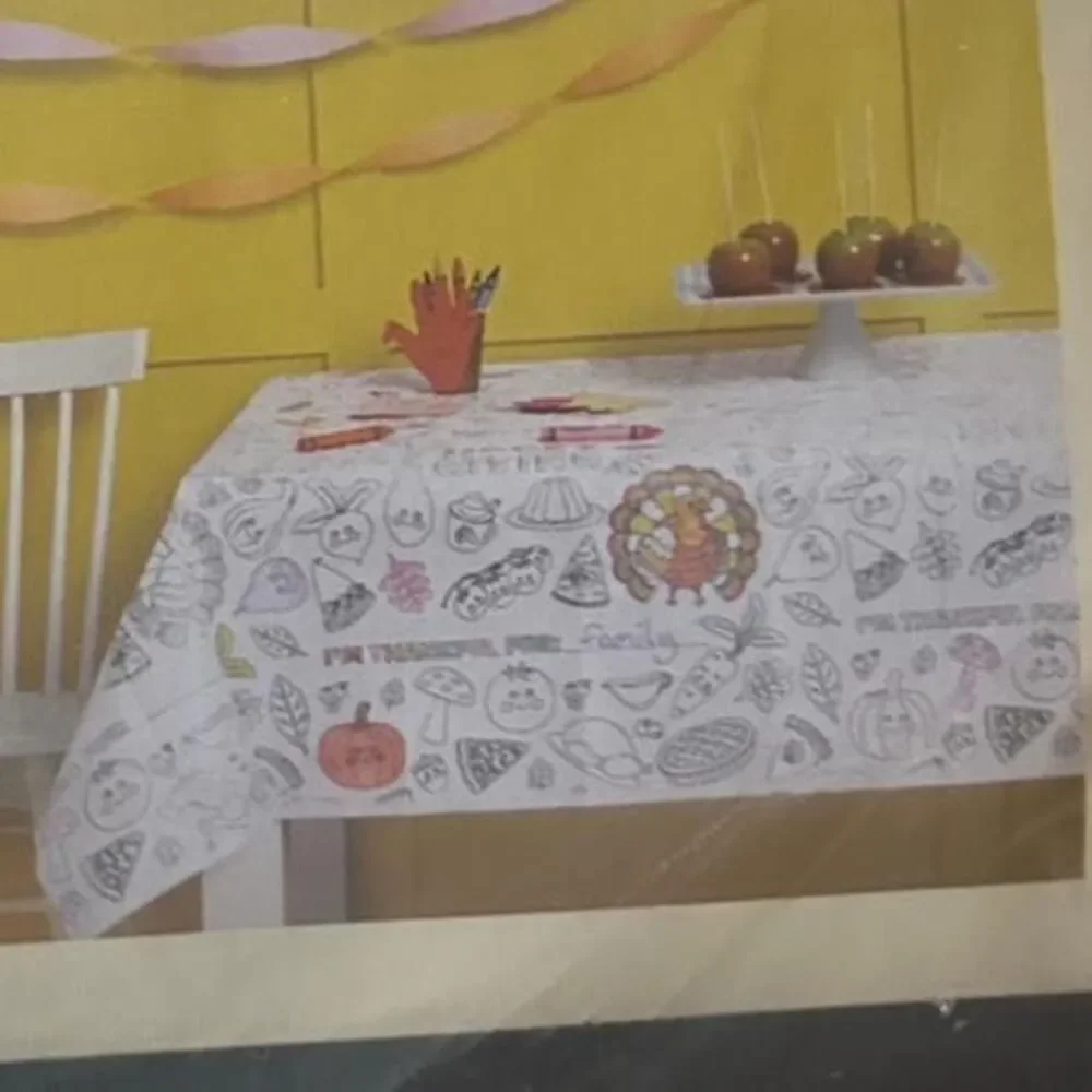 Set of 2 Kid's Thanksgiving Coloring Table Cloths